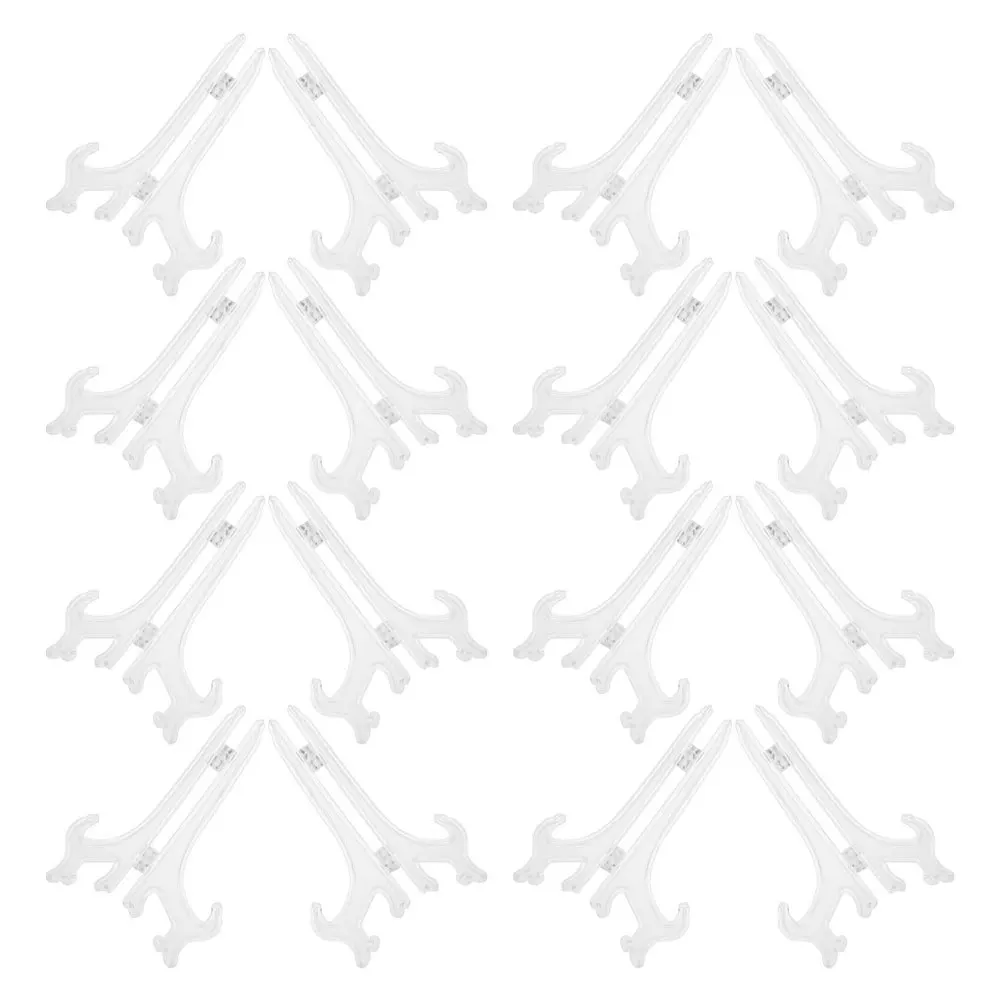 24개 투명 이젤 스탠드 클리어 플라스틱 5인치 사진 홀더 디스플레이 랙 가정 사무실 장식용 플레이트 프레임 데스크탑