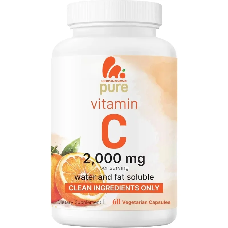 

Чистый витамин С, 2000 мг — добавка против окисления и иммунитета, 60 вегетарианских капсул