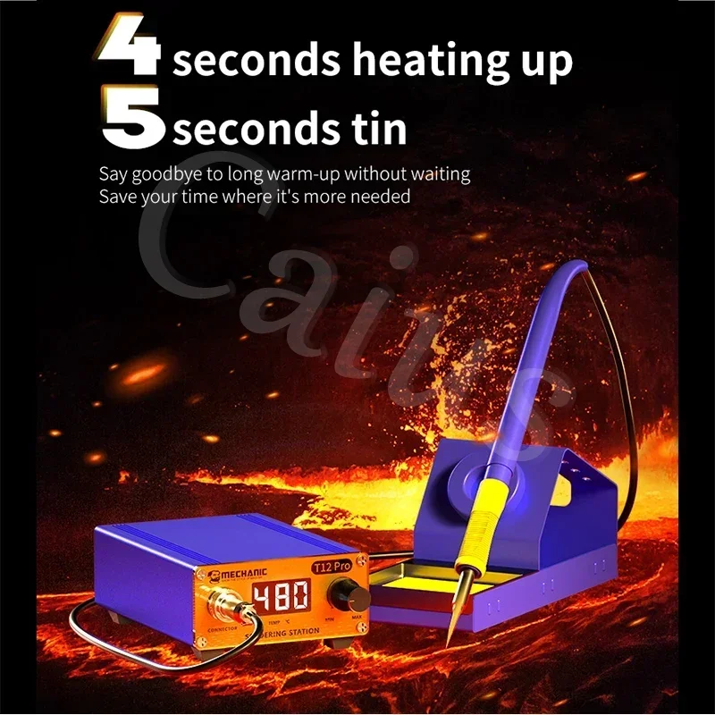 Mechanic T12 Pro Solder Station Anti-static Intelligent Digital Heating Station for IPhone Repair Support OT Series Iron Tips