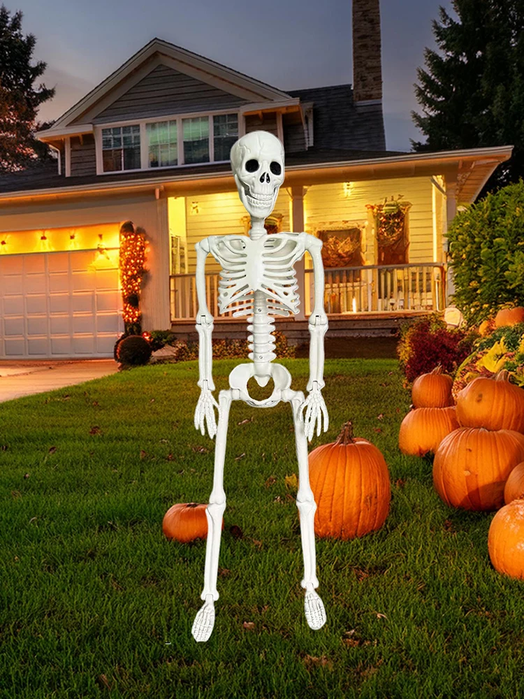 할로윈 인간 해골 LED 조명 해골 전신 해골 장식, 무서운 파티 장식 실내외용