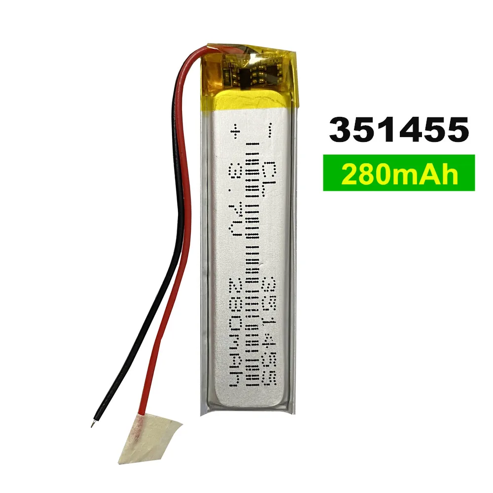 280 мАч 351455 301455 401560 3,7 В литий-полимерная аккумуляторная батарея для MP3/4 GPS пульт дистанционного управления Bluetooth динамик DVD светодиодная лампа