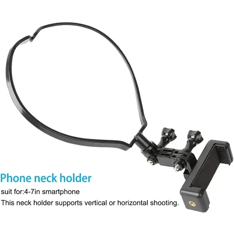 Hands-Free Lazy Person Cell Phone Bracket Smartphone Sports Camera Selfie Tool Neck Brace Screen Free Switch Hanging Bracket