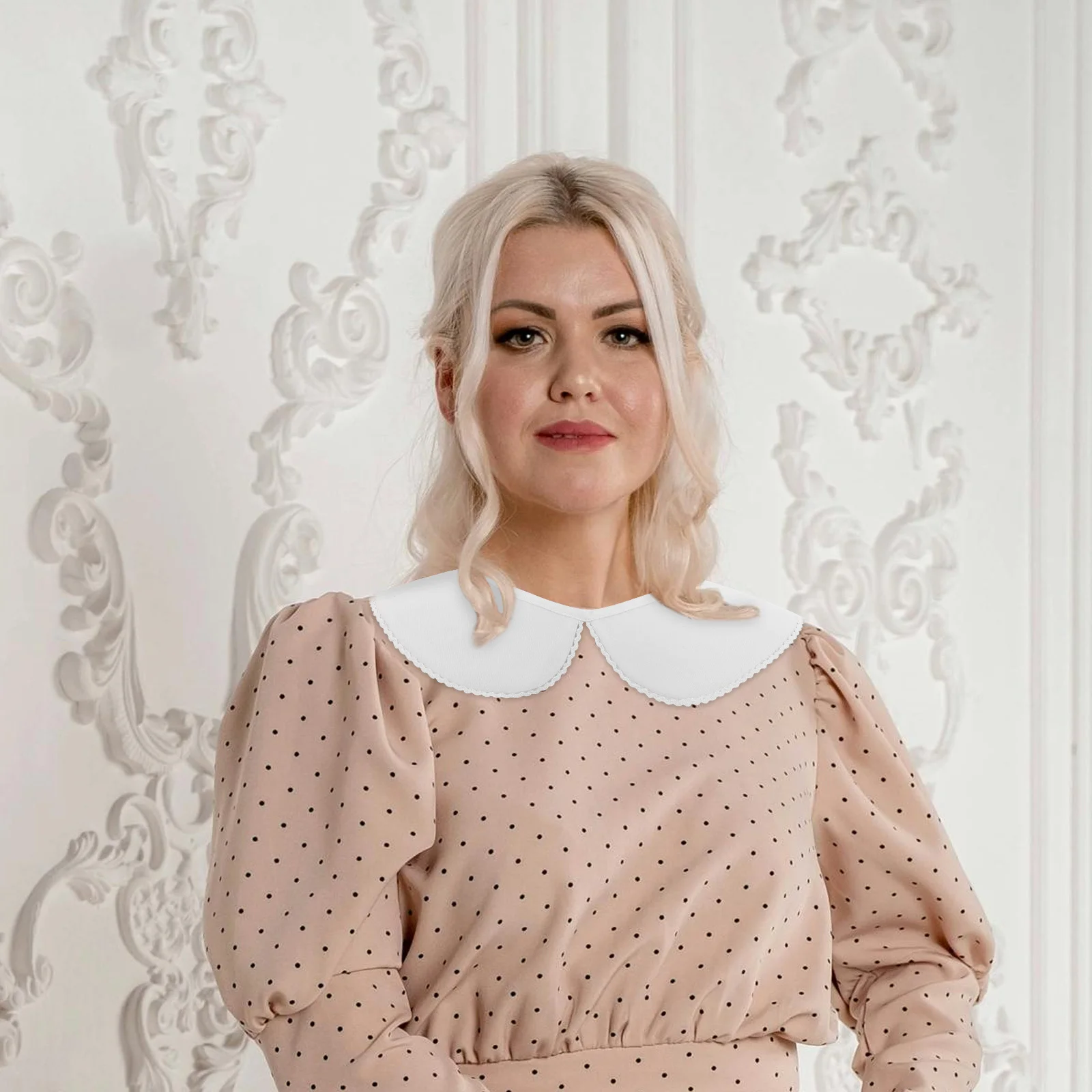 

Fake Collar Detachable White Cotton Lace Trim Women'S Winter Autumn Fashion Versatile Faux Shirt Dickey Blouse Half Sleeve