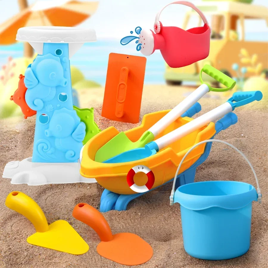 Kinder Strand Spielzeug Set ATV Sand Graben und Wasser Strand Eimer Sanduhr Schaufel Strand Sand Spielen Werkzeug Zufällige Farben