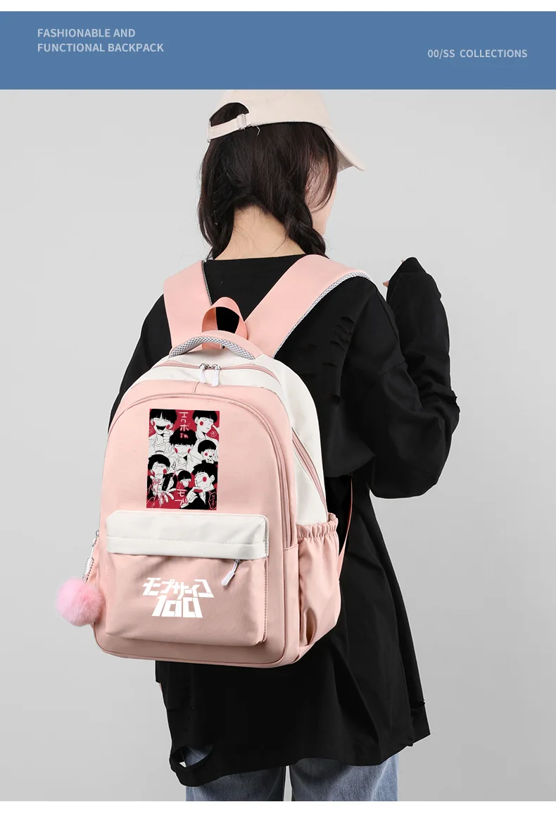 Mob Psycho 100 Cosplay Backpack Cartoon Anime Students Kageyama Shigeo Large Capacity Schoolbag Teenager Shoulders Bags Gifts