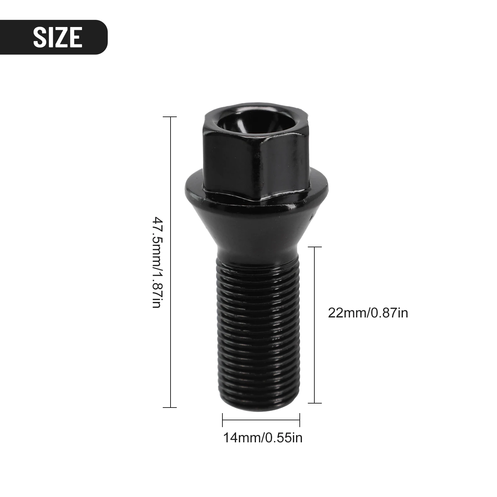 1pc Car Wheel Lug Nuts Stud Bolt 36136890324# M14x1.25 Black Wheel Locking Lug Bolt Nuts For BMW F25 X3 F10 E70 X6 Car Accessori