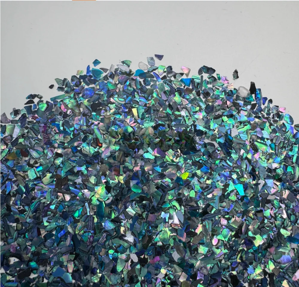 2-3mmNatural blue purple abalone fragments, mother of pearl lacquerware, lacquer making materials, nail art decoration materials