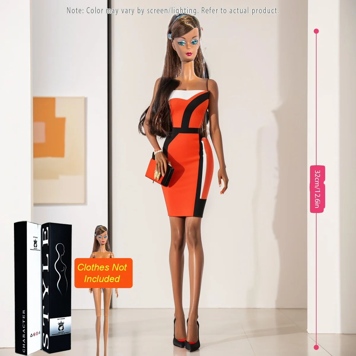 

12.6in 1/6 Collectible Figurine, Supermodel 12-Joint Articulated Doll With Realistic Makeup, BJD/MJD Professional-Grade