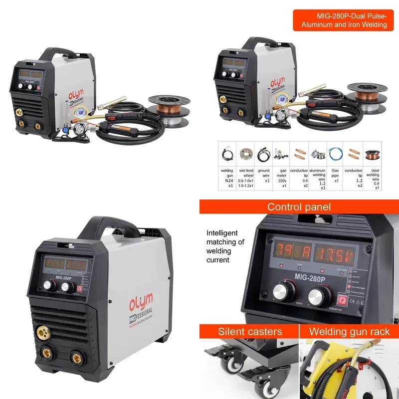 MIG 280 Pulse Inverter Welder Aluminum Tig Mma Multi Function Welding Machine Fast Shipping