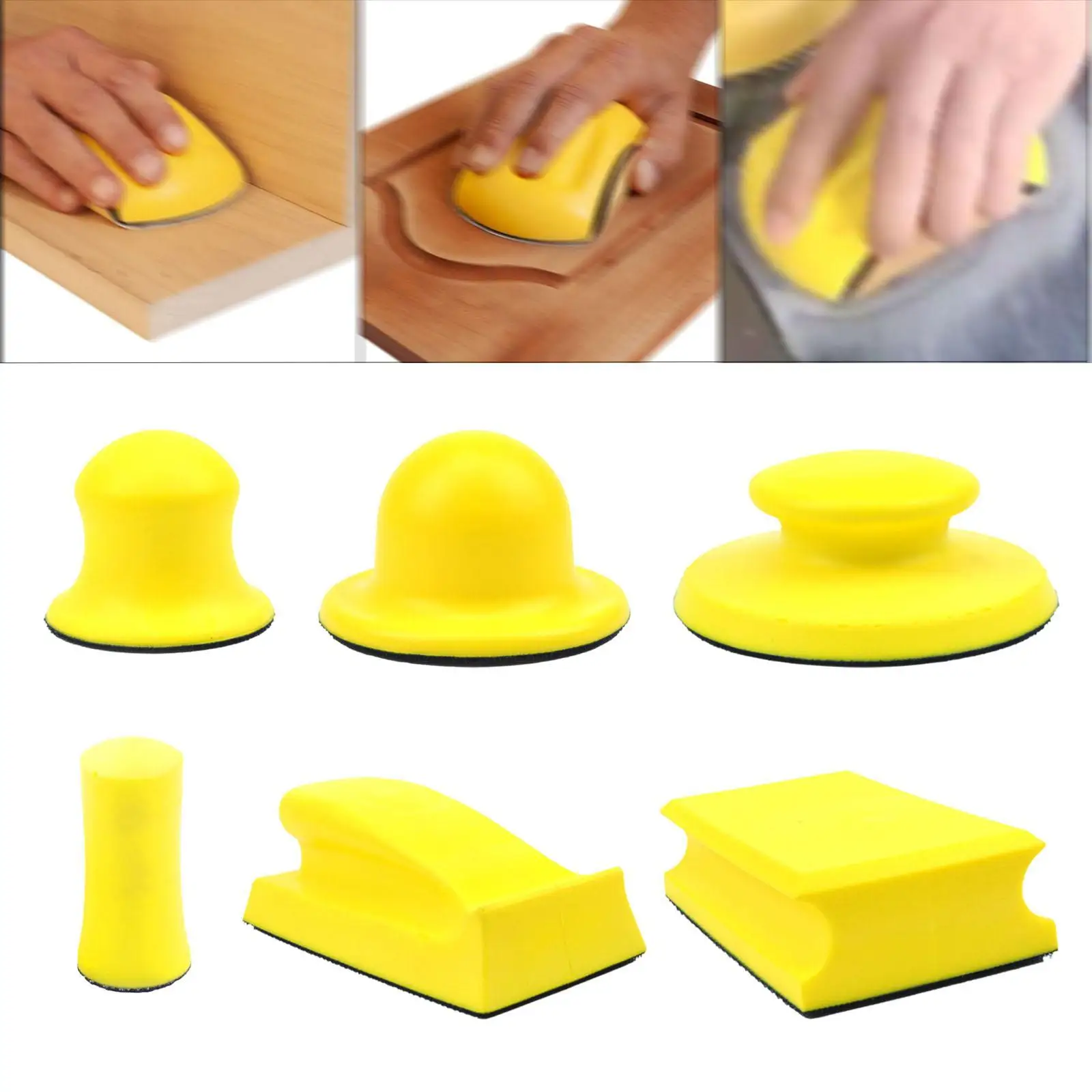 Hand Sanding Block Ergonomic Grip Polishing Pad for Car Crafts Home Arts