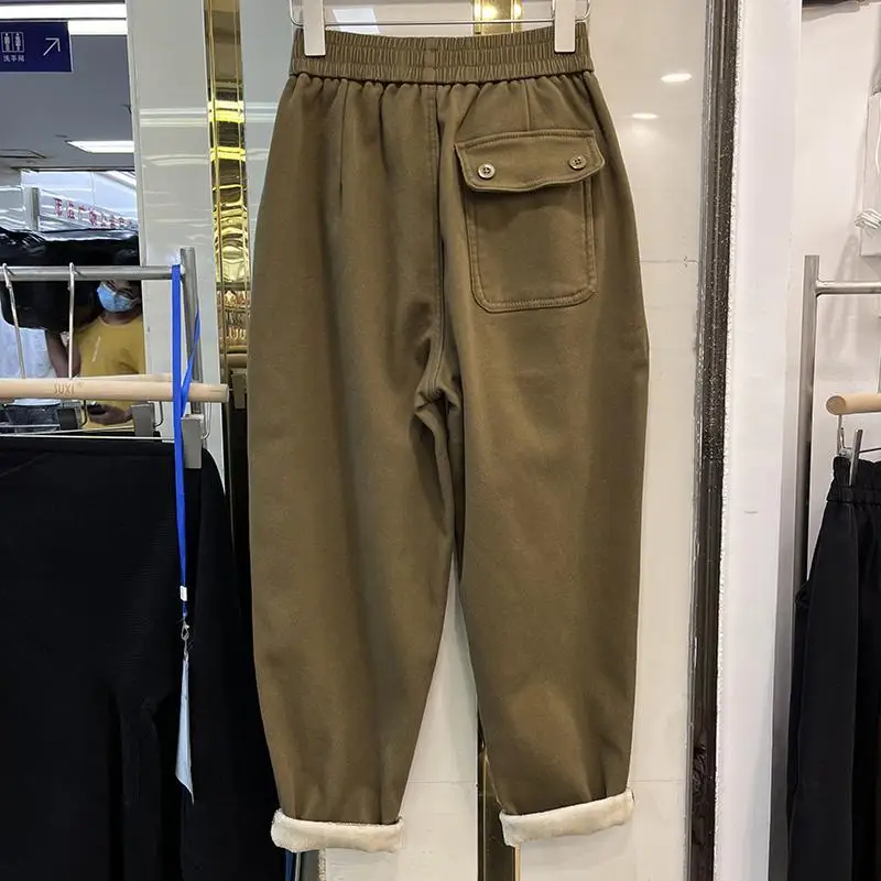 Cargo Pants Women Plush and Thickened Women\'s Winter New Loose Casual  Harlen Trousers Joggers Women Streetwear