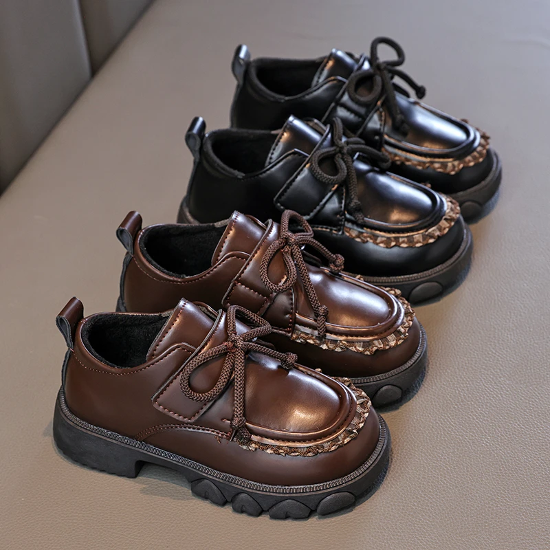 

Children's Cotton Shoes Winter Classic Girls Fashion Leather Shoes Causal Warm Outdoor Kids Sweet Lace Princess Mary Jane Shoes