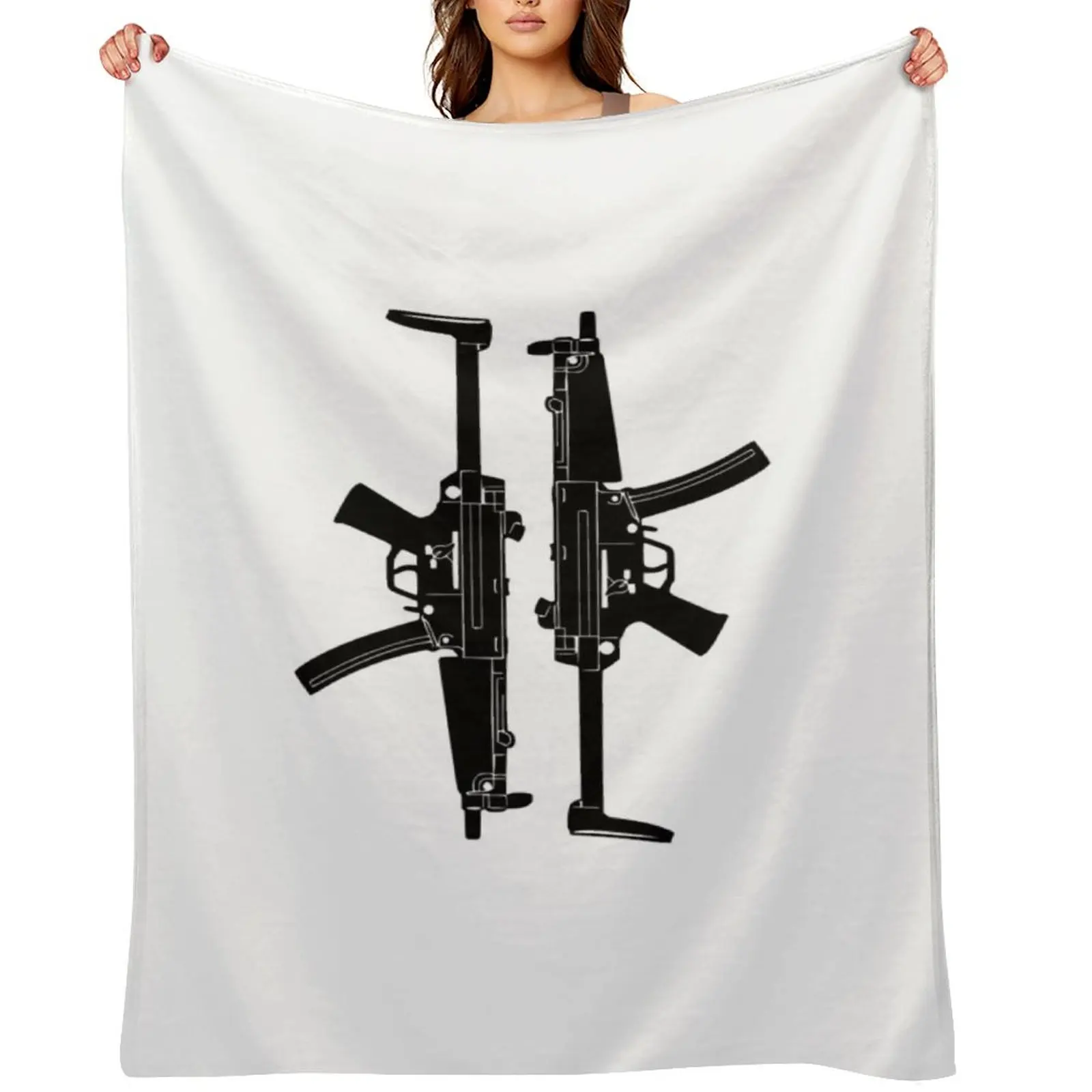 

Dual MP5 subguns Throw Blanket Custom Winter beds Weighted Decorative Sofas Blankets