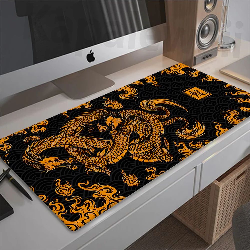 Tappetino per Mouse esteso Gaming Speed Mousepad Gamer Dragon Mouse Mat XXL desktop in stile giapponese per tappetino da scrivania per Computer 400x900mm