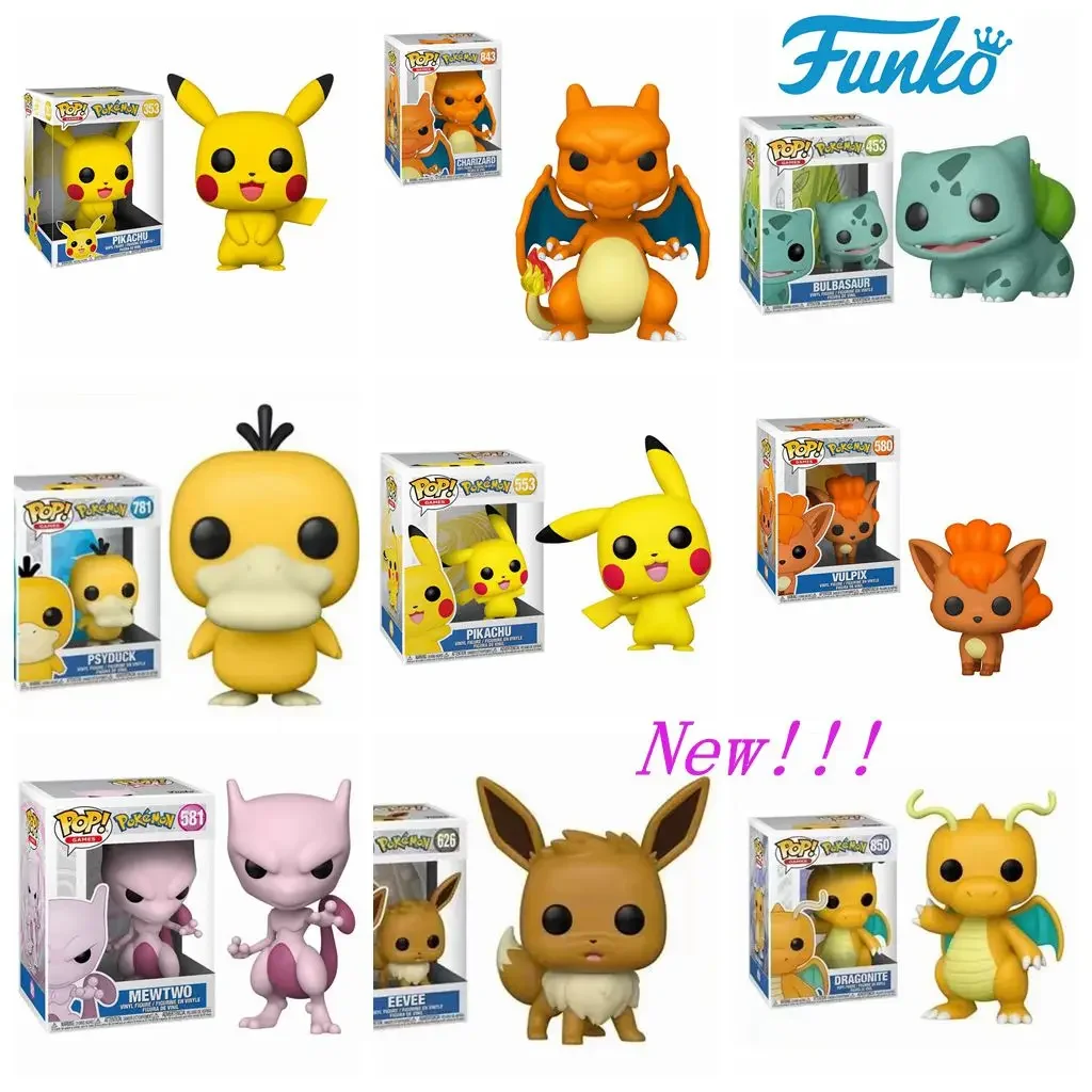 Funko POP Pokemon PSYDUCK 781 Pikachu 842 353 553 Bulbasaur 453 Charmander 455 SQUIRTLE 504 MEWTWO 581 CHARIZARD 843 Figure Toys