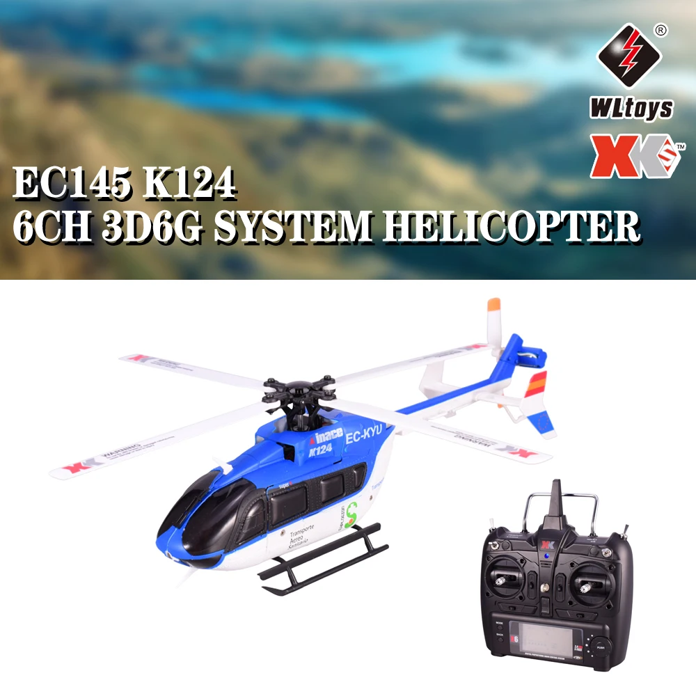 

Wltoys XK EC145 K124 6CH 3D 6G System Remote Control Toy Brushless Motor RC Helicopter With Transmitter Compatible FUTABA S-FHSS