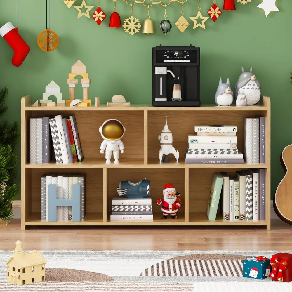 خزانة كتب خشبية مستوحاة من مونتيسوري مكونة من 5 مكعبات للأطفال ومنظم ألعاب #5