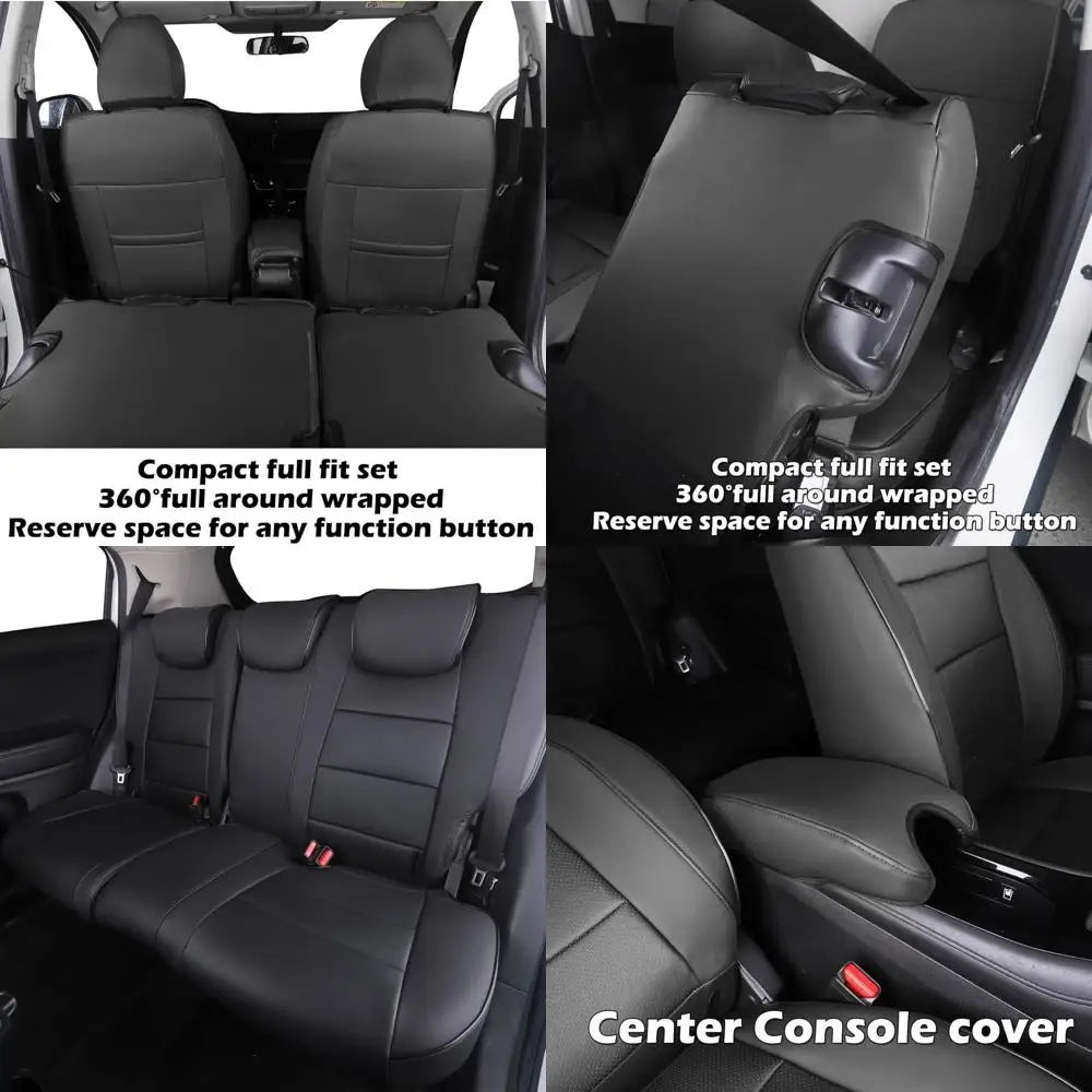 

Custom Fit HRV Seat Covers for Honda HR-V EX, EX-L (2016-2018) & LX (2016-2022) - 5-Seats Leather Full Set,Black