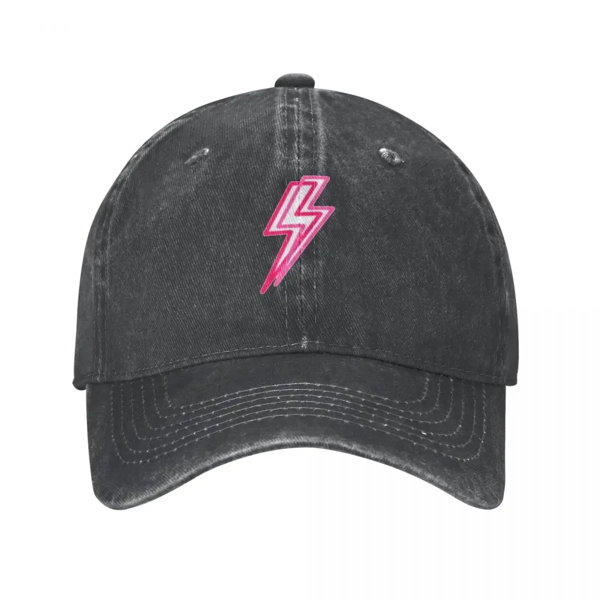 Double Lightning Bolt Baseball Cap Pink Logo Gym Hot Sale Washed Trucker Hat Male Streetwear Print Washed Baseball Caps