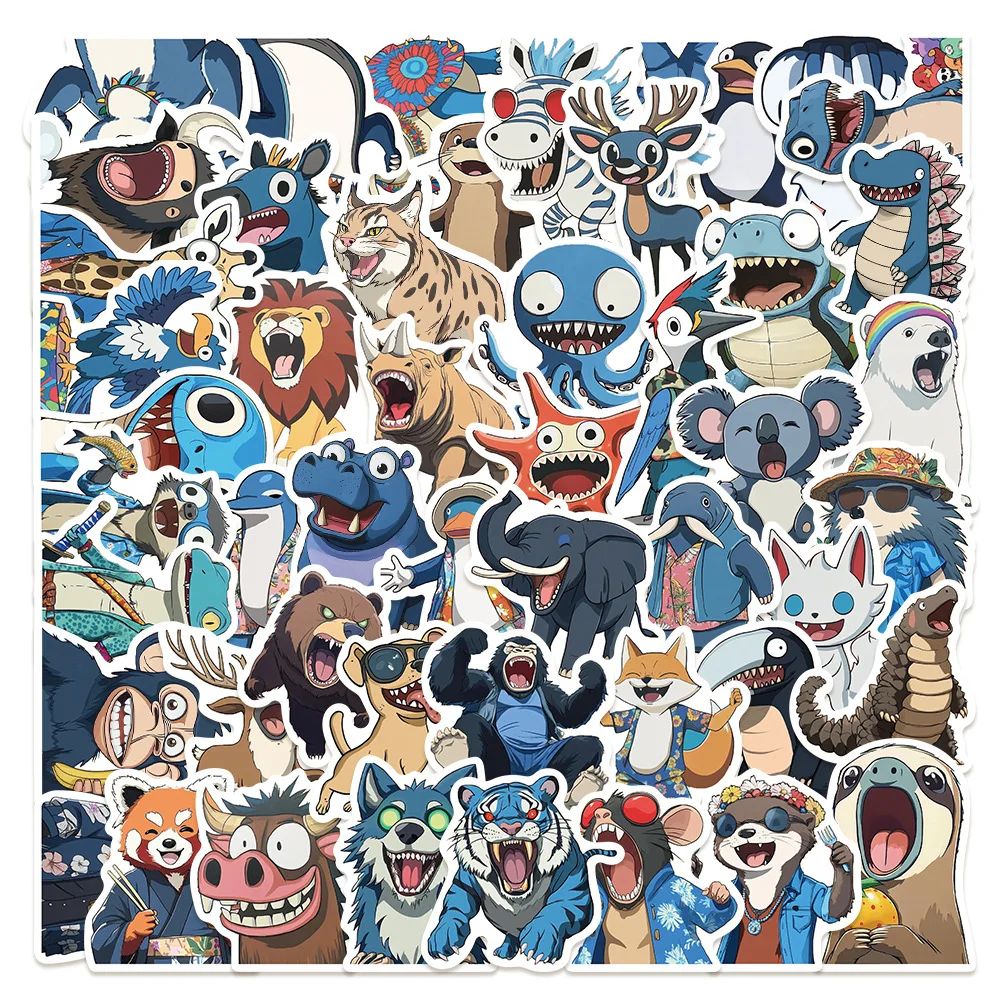 50/100PCS Cartoon Niedlichen Tier Personalisierte Illustration Graffiti Aufkleber Dekoration Lagerung Box Gepäck Notebook Aufkleber