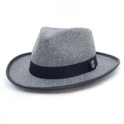 Elegant Wide Brim Fedora Hat Panama Hat with Ribbon Gentleman Hats for Men Women