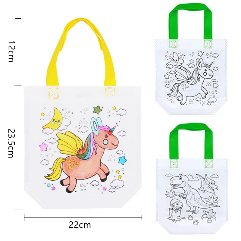 5pcs Double Sided Graffiti Bag Non-woven Fabric with Spliceable Markers Early Education Painting Toys Puzzle Drawing Toy TMZ