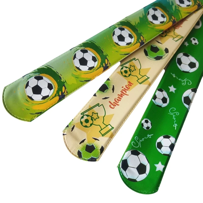 11UE 12Pcs Soccer Bracelet Band Football Glove Pattern Slap Bracelets Sport Parties Favor for Kids Adults Play Bracelets