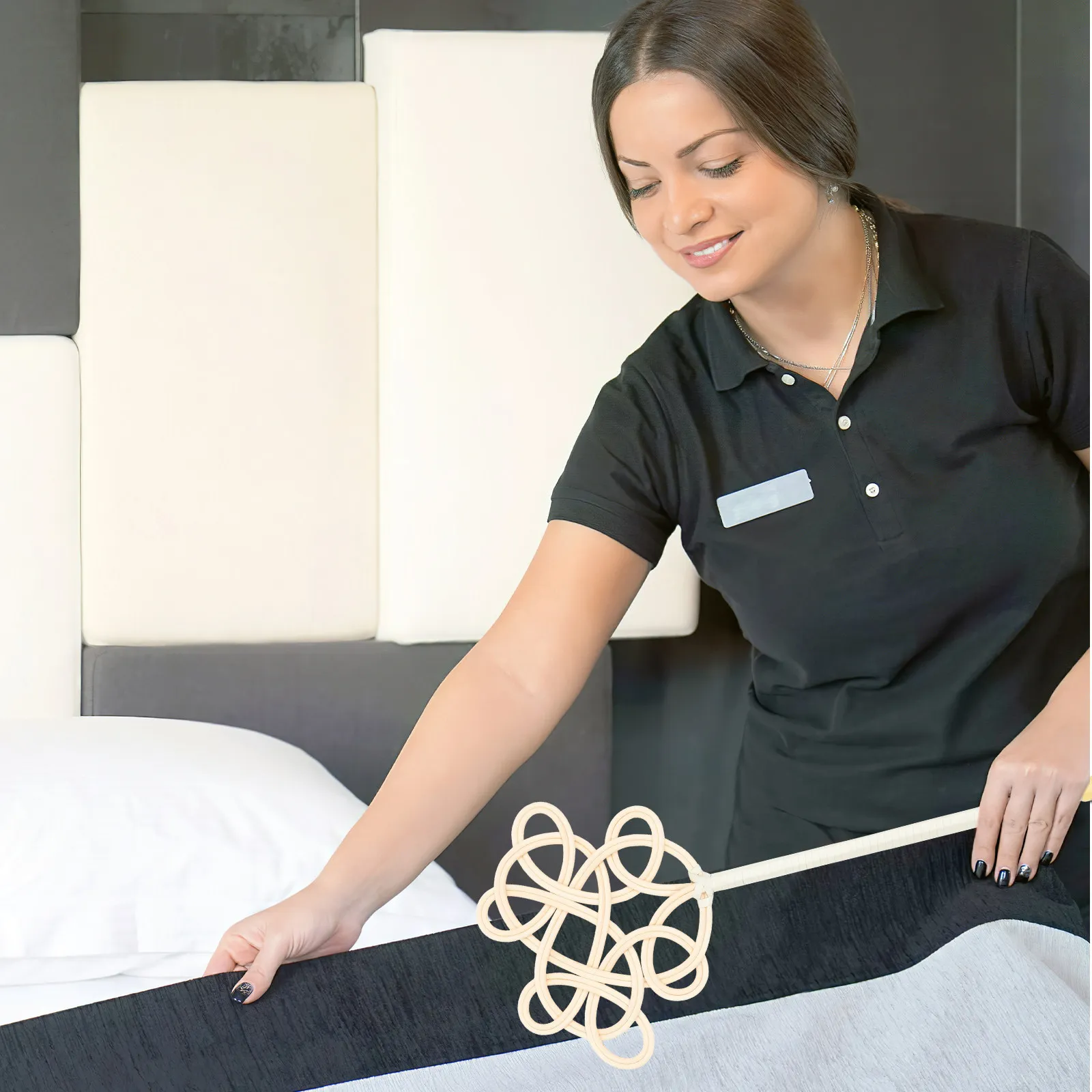 

Rattan Quilt Beater Long Handle Traditional Dust Cleaning Tool for Blankets Down Jackets Carpets Household Quilt Dust Removal