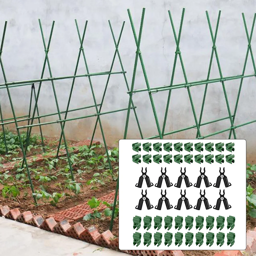 50pcs Adjustable Plant Garden Trellis Connector Buckle Clips Greenhouse 11mm Plant Climbing Vine Bracket Garden Accessories