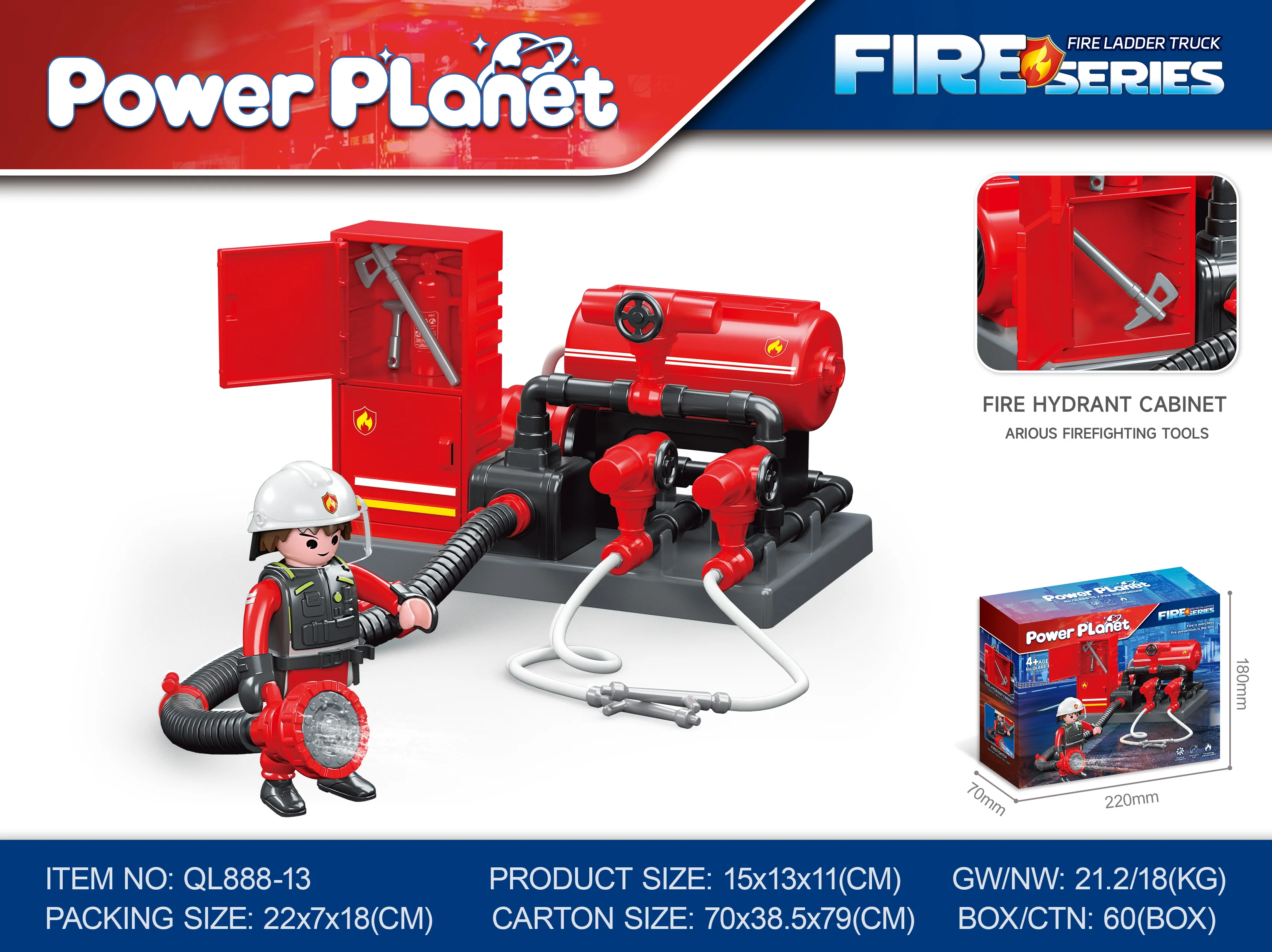 

Power Planet Multi Functional Fire Truck Toy, Boys' Large Alloy Ladder, Children's Deformed Car, Birthday Gift