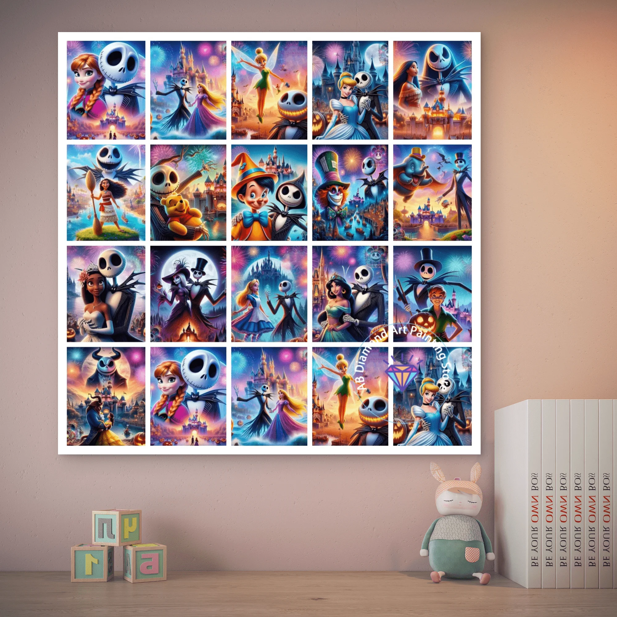 

The Nightmare Before Christmas AB Diamond Painting Kits 5D DIY Diamond Embroidery Cross Handmade Art Gift Crafts Home Decoration