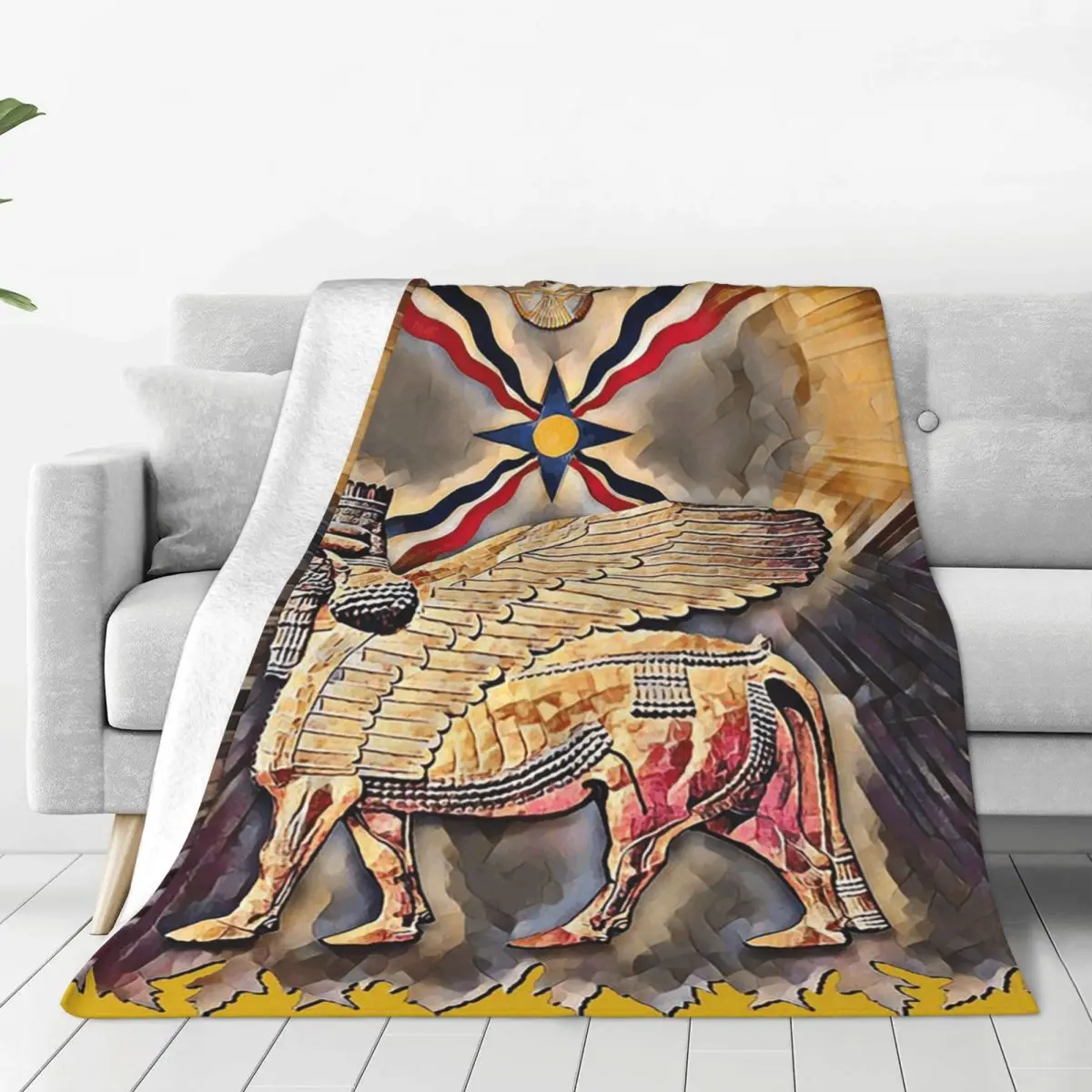 Assyrian Suryoyo Flag Blankets Soft Warm Flannel Throw Blanket Bedspread for Bed Living room Picnic Travel Home Sofa