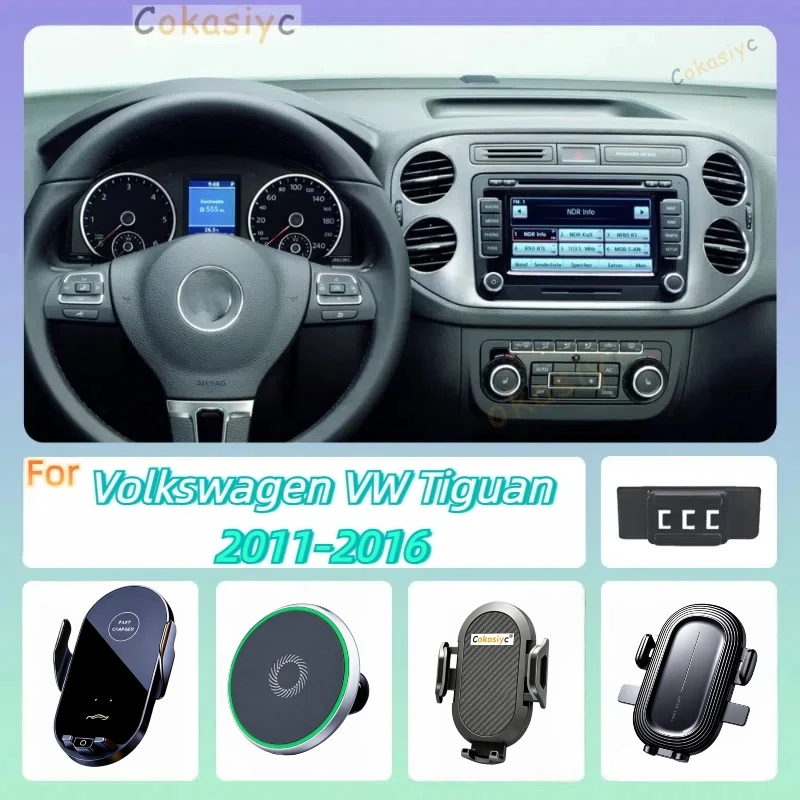 Suporte de Telefone para Carro Volkswagen VW Tiguan 2011 2012 2013 2014-2016, Carregamento Sem Fio, Suporte Magnético para Telefone, Suporte Magsafe p