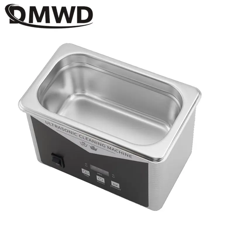 0.8L Ultrasonic cleaner Portable Washing Machine Seamless one-piece Stainless steel liner 5 Gears Timing Sonic Bath with basket