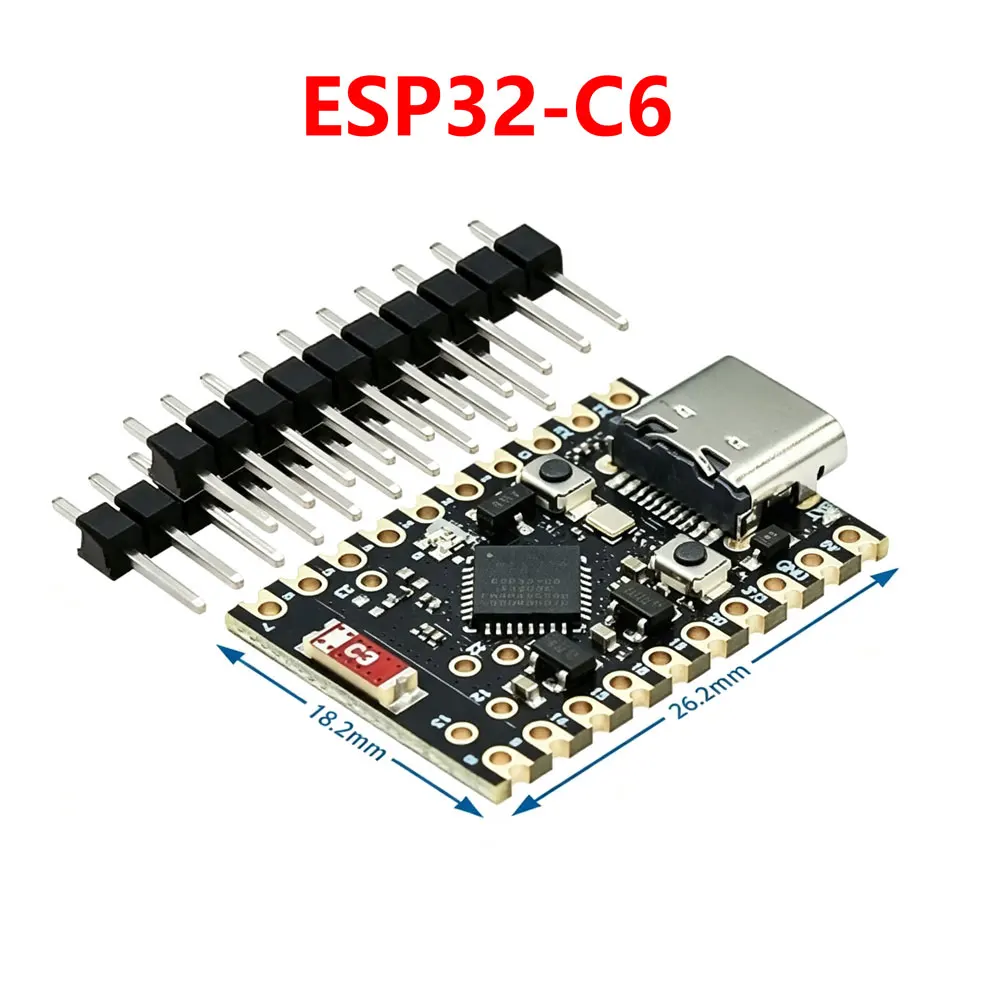 ESP32-C6/ESP32-S3 SuperMini – płytka programistyczna ESP32, ESP32-C6FH4, 4 MB pamięci flash, moduł WiFi i Bluetooth, złącze TYPE-C.