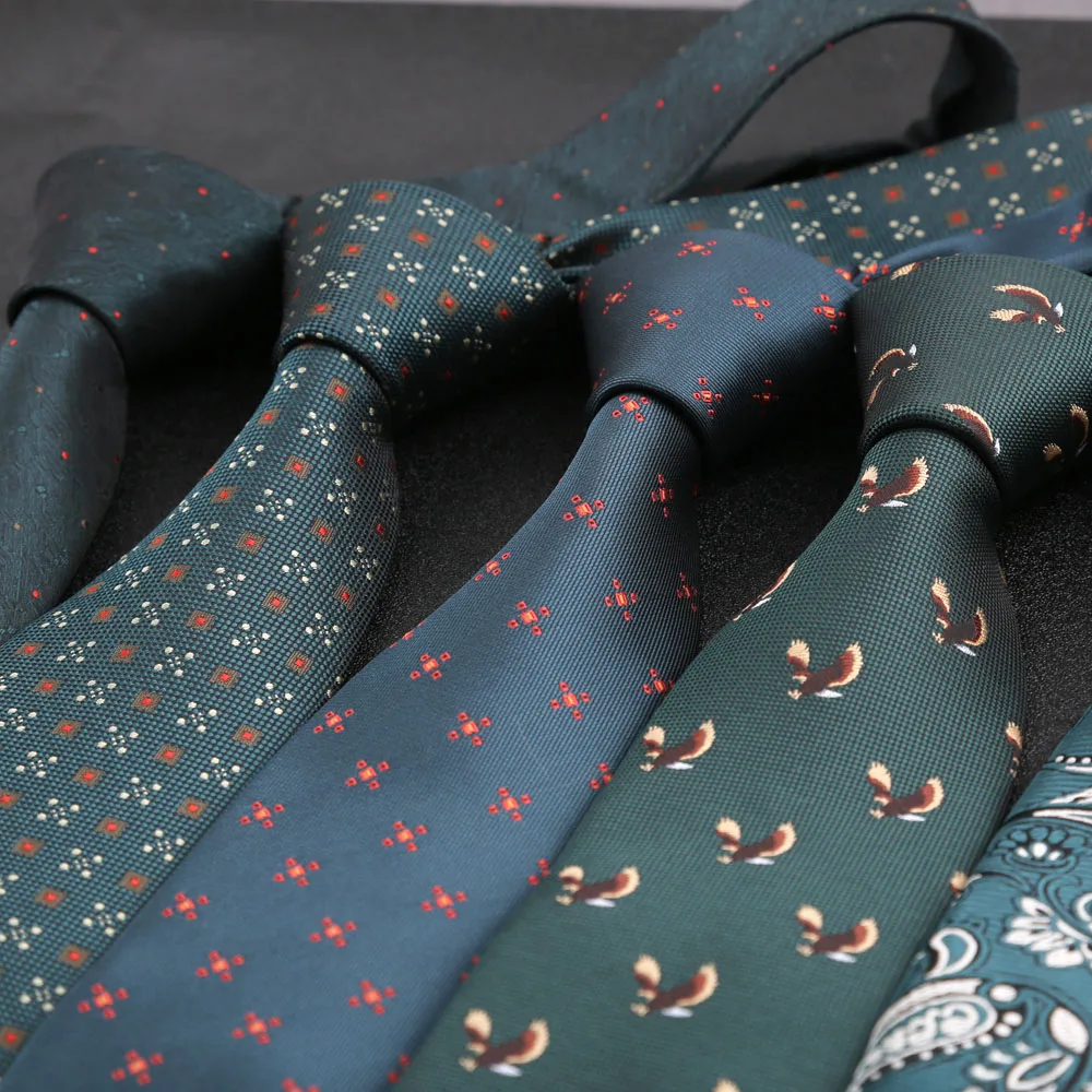 Green Color Tie 8cm Stripe Dot Paisley Necktie High Quality For Men Business Meeting Suit Dress Gravatas Accessories Gift view 2