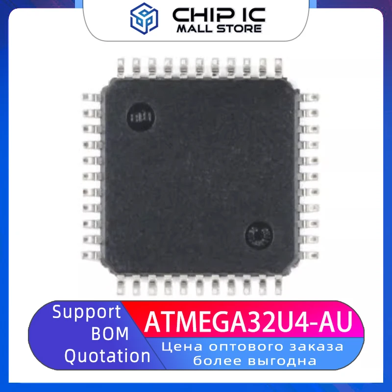 ATMEGA32U4-AU Chip 8-bit Microcontroller AVR 16K Flash USB TQFP-44 100% New Original Stock