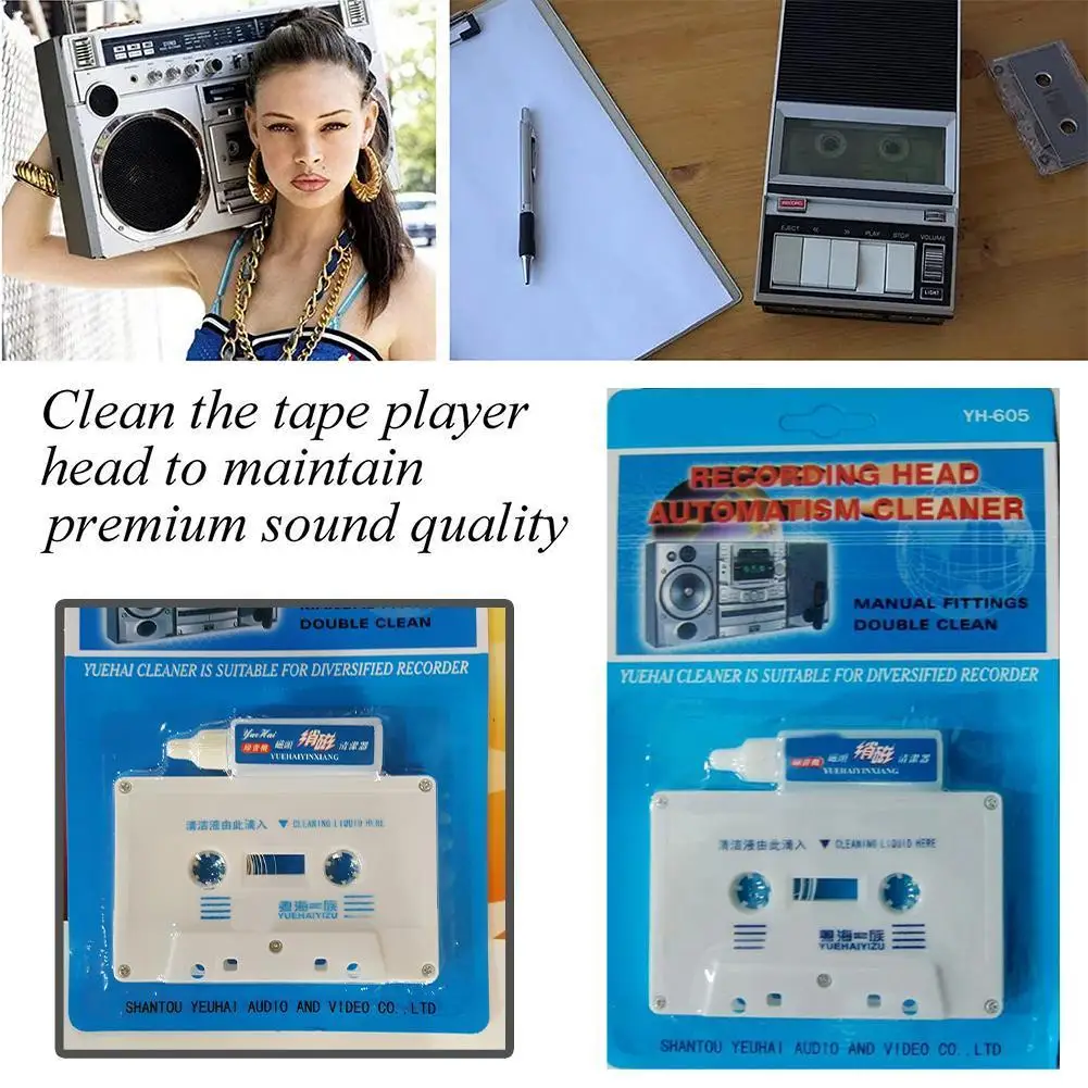 Cassette Tape Head Cleaner Demagnetizer Kits Audio Deck Household Tape Player Cleaning Products Recorder Cleaner Fluids