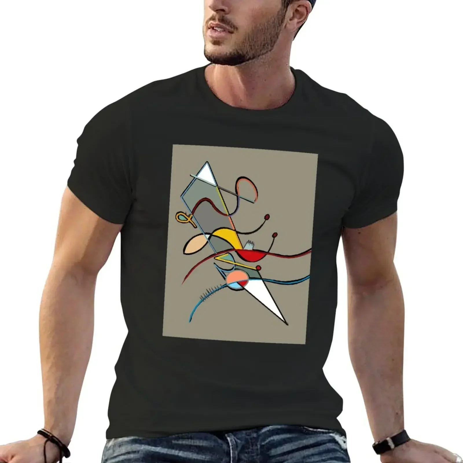 Cubist-Deconstructed Abstraction Mouse T-Shirt korean fashion man clothes baggy shirts heavy weight t shirts for men