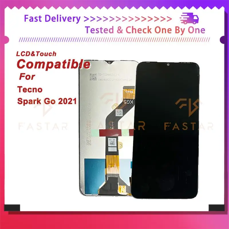 

6.52"Tested For Tecno SparkGo 2021 LCD Display Touch Digitizer Assembly Replacement Phone Screen Tecno Spark Go 2021 lcd