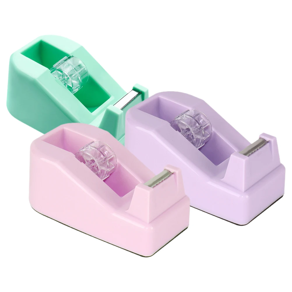 3Pcs Colorful Tape Dispenser Compact Design Smooth Cutting Performance Ideal for Home Office Desk Use Small Tape Holder