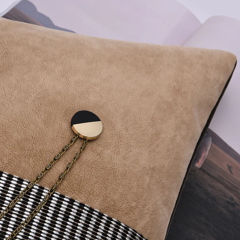 

Modern Luxury Abstract Metal Decorative Pillow Cover Sofa Living Room Hotel Striped Cuion Case Square Removable Waable
