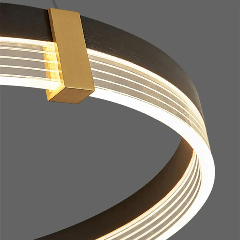 Lustre LED Circle Nordic Design, haut de gamme, éclairage intérieur, décor pour restaurant, chambre à coucher, salon, suspension d'art