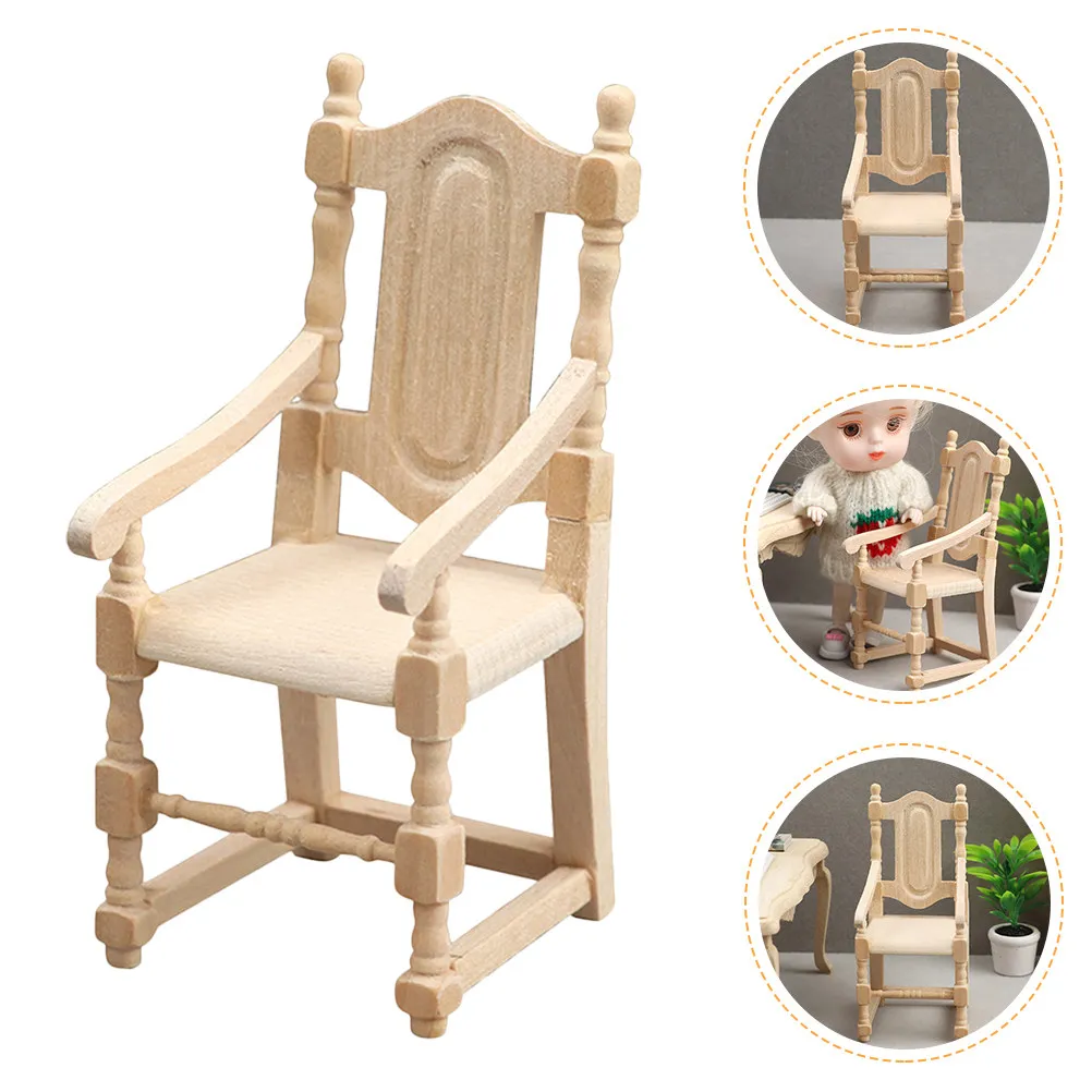 

Wooden Miniature Chair Mini Furniture Decor for Dollhouse Desktop Display Adorable Compact Design Highly Realistic Craftsmanship