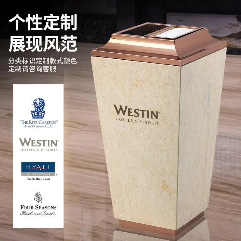 Stainless Steel Mouth Marble Hotel Lobby Hotel Elevator With Factory Shopping Mall Vertical Hall Ashtray Trash Can