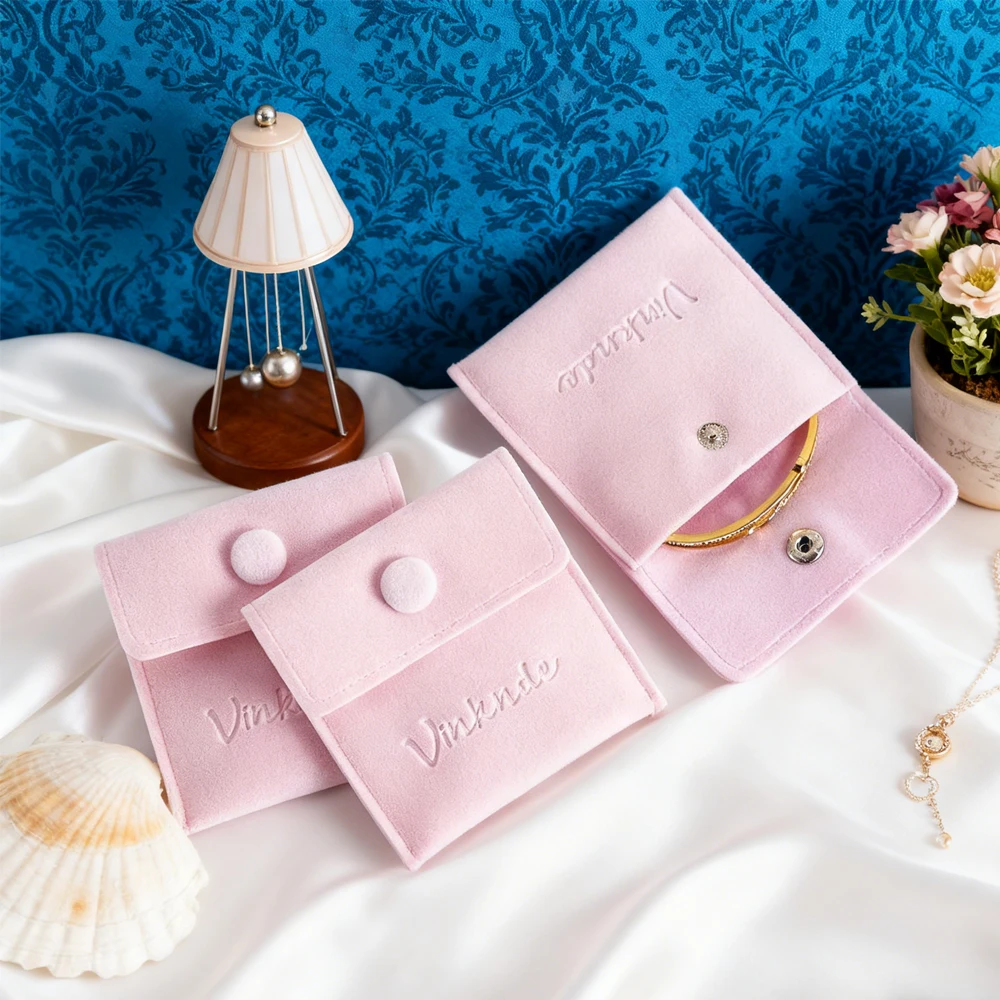 

50 шт., роскошная сумка на пуговицах для ювелирных изделий с логотипом, бархатные сумки-конверты, портативный дорожный органайзер для свадебных подарков, коробка для колец и сережек