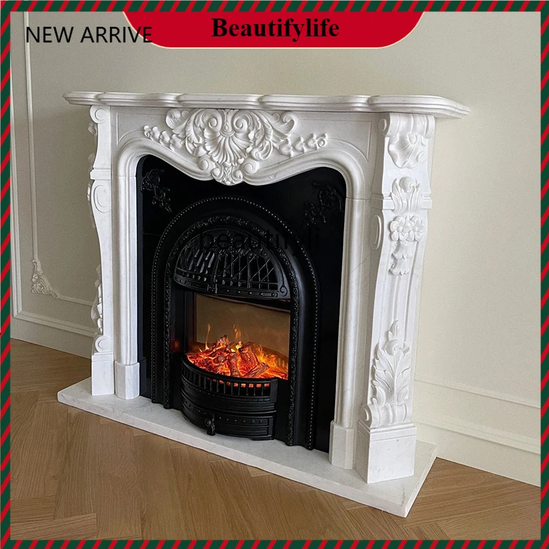 

KK32 Marble fireplace French fireplace living room European marble stone fireplace decorative cabinet