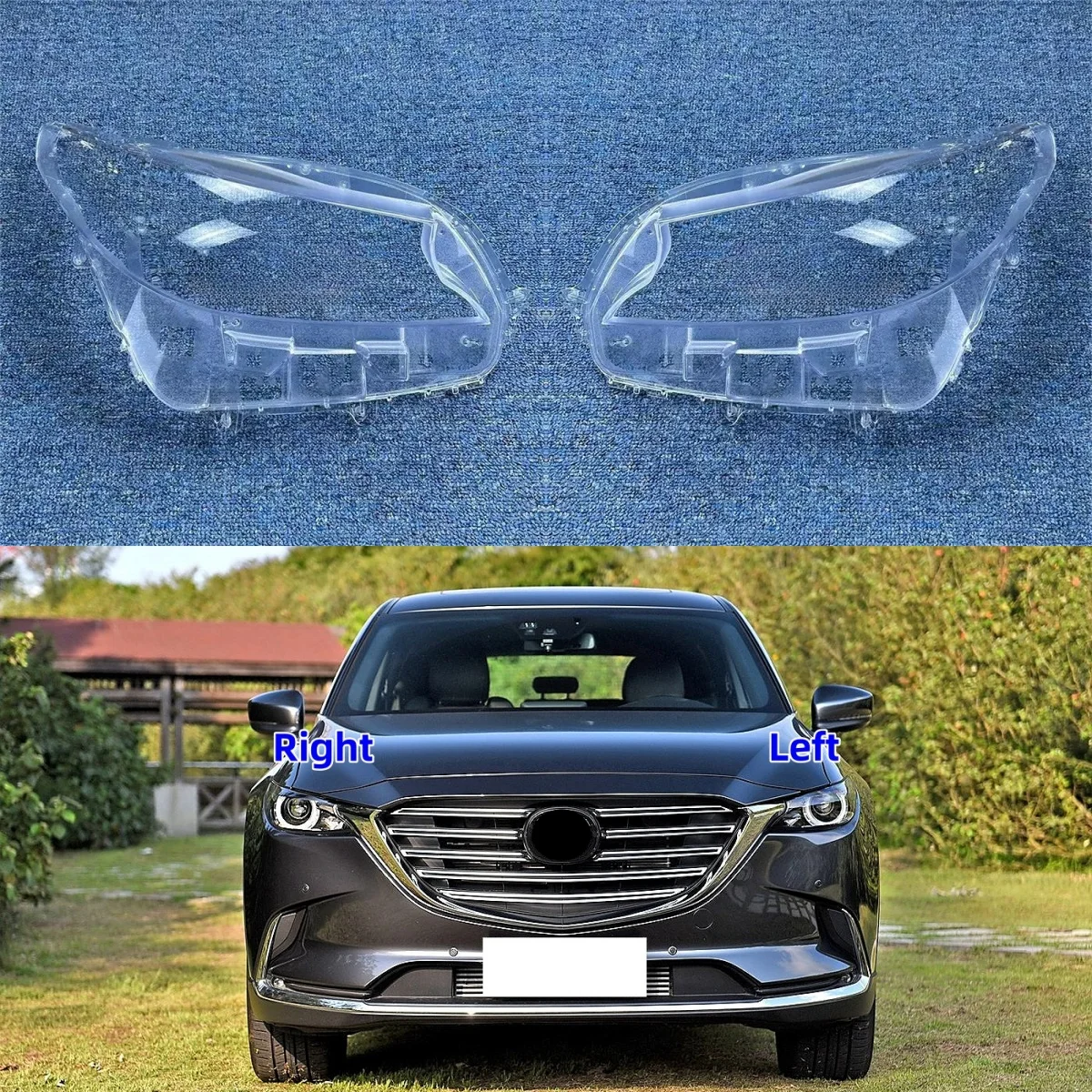 

For Mazda CX-9 CX9 2016 2017 2018 2019 2020 2021 Accessories Transparent PC Material Front Headlight Shell Cover