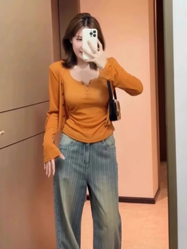 

plus Size Women's Early Autumn Korean Sle Casual Knitted Sun Protection Open Cardigan Tube Top Layering Slimming Set