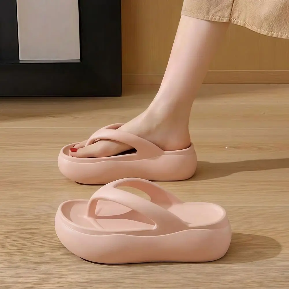 Höhenverstellbare Plateau-Slipper 5CM EVA Weiche Sohle Strand-Sandalen Leichte Geruchshemmende Damen-Flip-Flops für Alltägliche Outfits – Detail 13